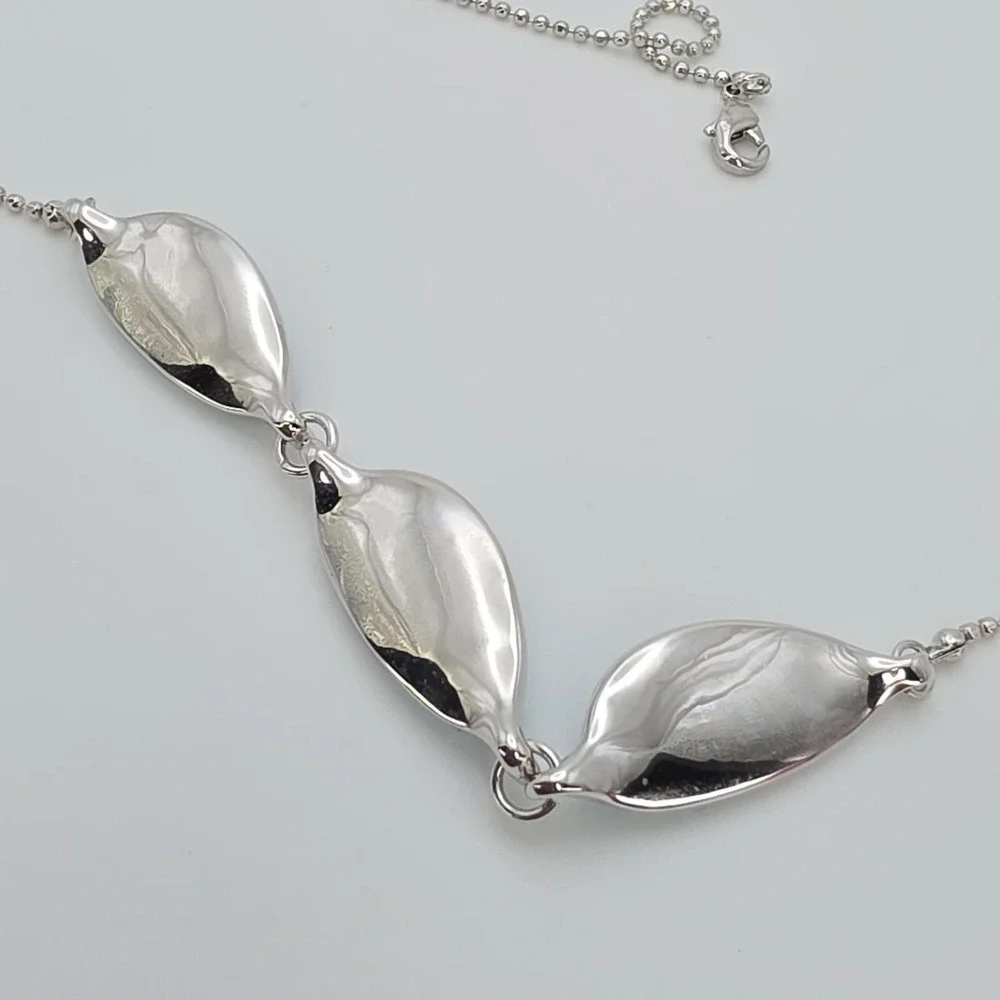 Vtg SWAROVSKI Crystal Necklace Blue Rhodium Plate Ball Chain 20" FREE $HIPPING!! - Picture 6 of 10